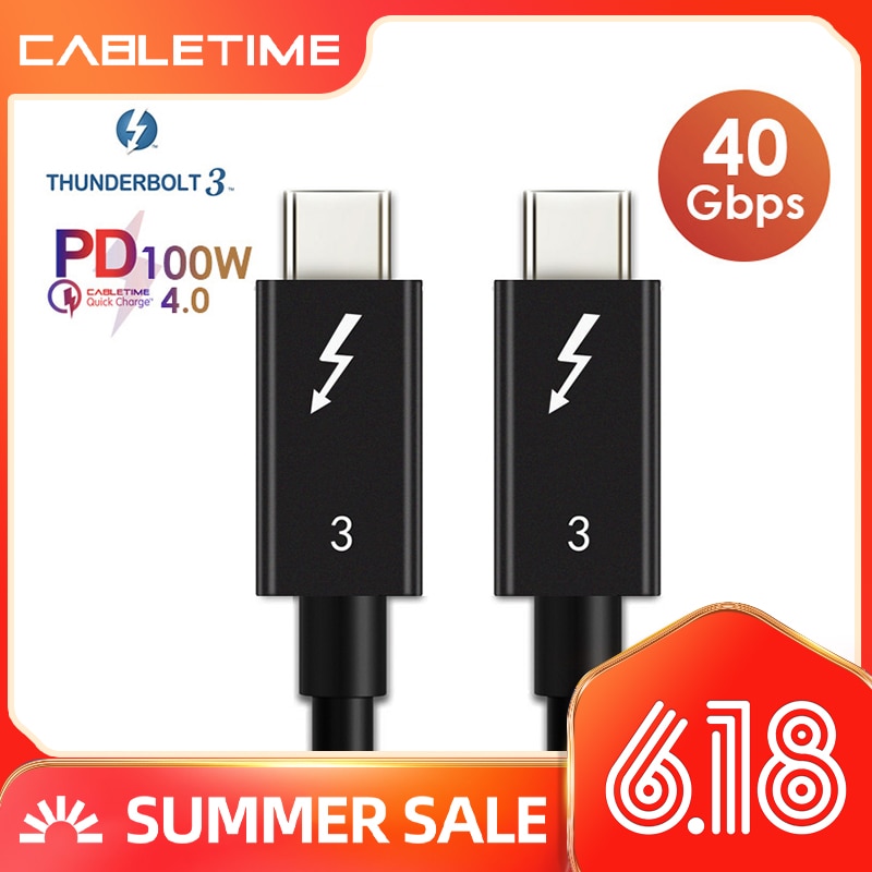 CABLETIME Thunderbolt 3 USB  C ̺  PD..
